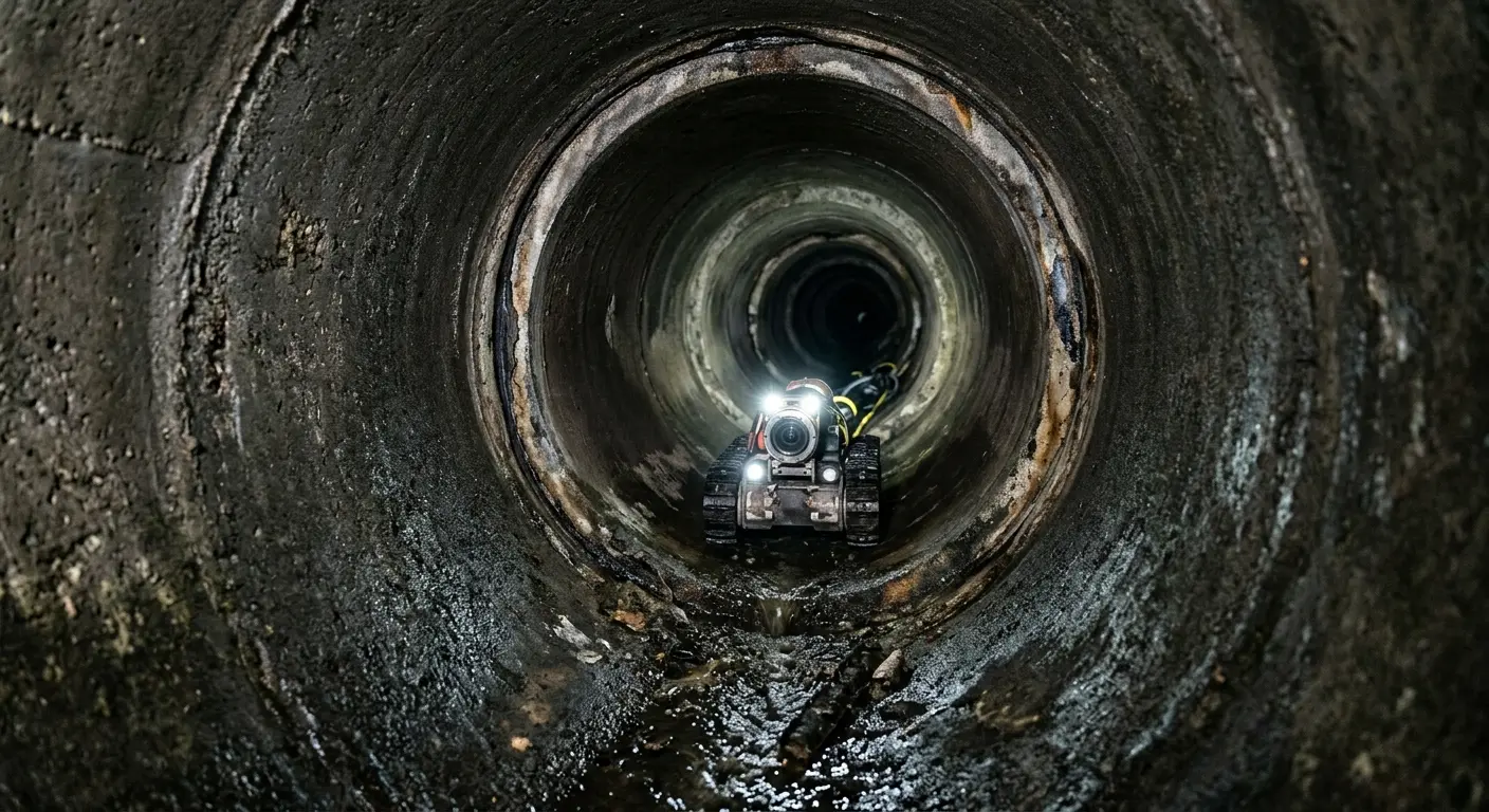 Robotic sewer camera inspecting pipe interior for Drain Snake Service in Bear Valley Springs
